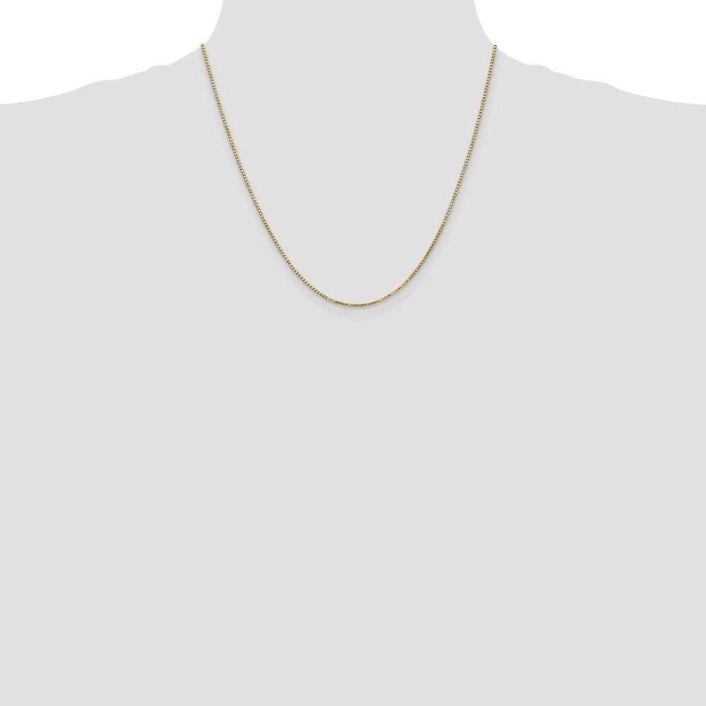 10K Yellow Gold 20" Box Chain Necklace - 1.3mm Width