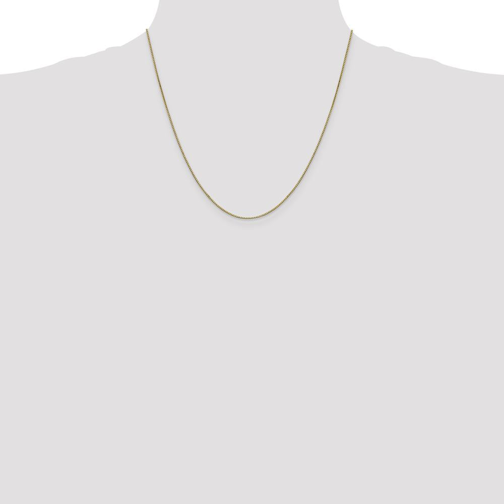 10K Yellow Gold 20" Box Chain Necklace - Polished 0.9mm Width with Lobster Clasp