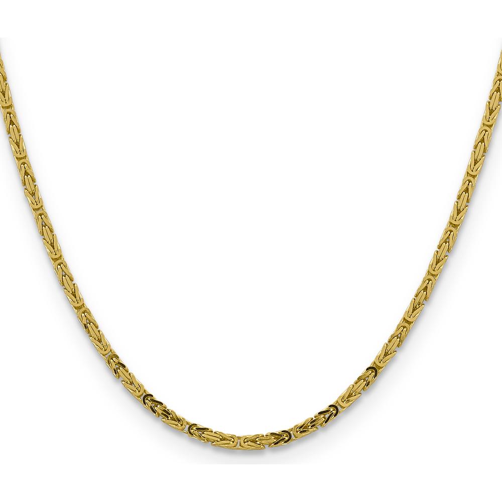 10K Yellow Gold 20" Byzantine Chain Necklace - 2.5mm Width