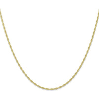 10K Yellow Gold 20" Cable Rope Chain Necklace - 1.55mm Width