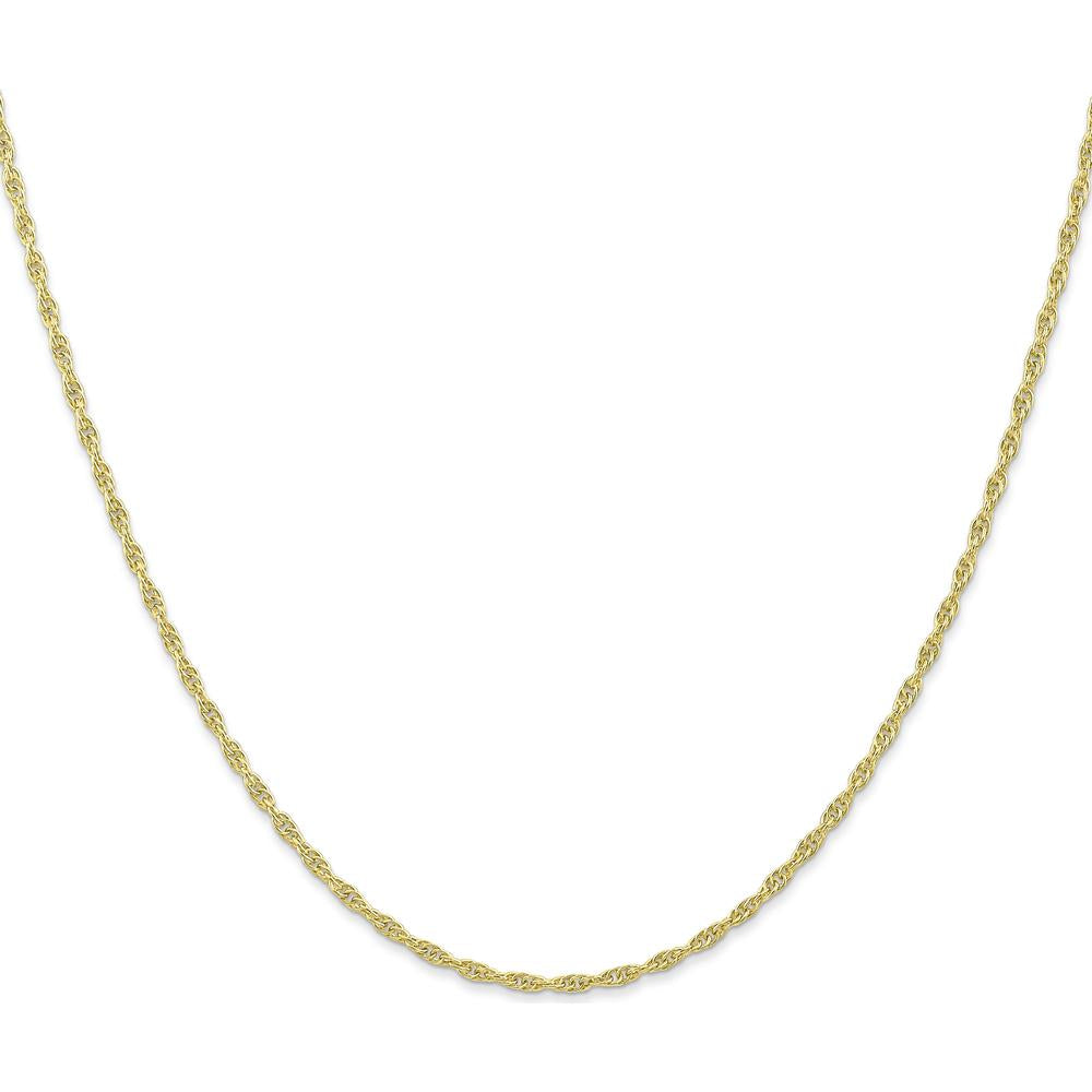 10K Yellow Gold 20" Cable Rope Chain Necklace - 1.55mm Width
