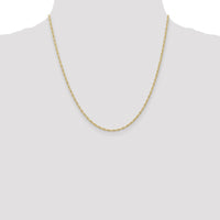10K Yellow Gold 20" Cable Rope Chain Necklace - 1.55mm Width