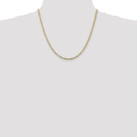 10K Yellow Gold 20" Concave Figaro Chain - 3mm Width with Lobster Clasp