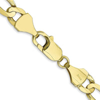 10K Yellow Gold 20" Concave Open Figaro Chain - 7.5mm Width