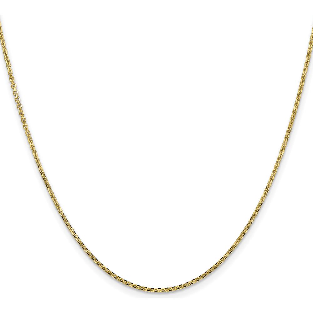10K Yellow Gold 20" Diamond-Cut Cable Chain Necklace - 1.3mm Width