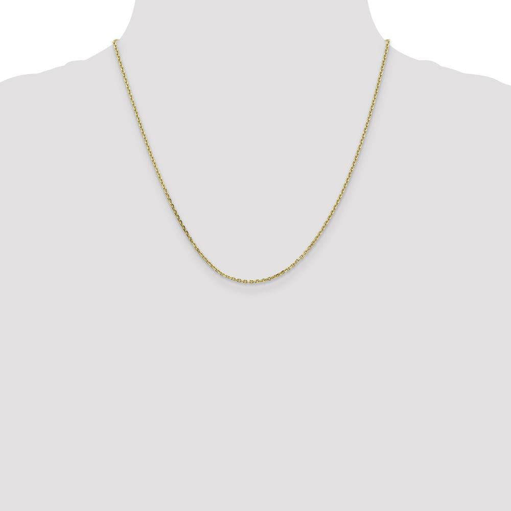 10K Yellow Gold 20" Diamond-Cut Cable Chain Necklace - 1.65mm Width
