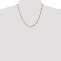 10K Yellow Gold 20" Diamond-Cut Quadruple Rope Chain - 3.35mm Width