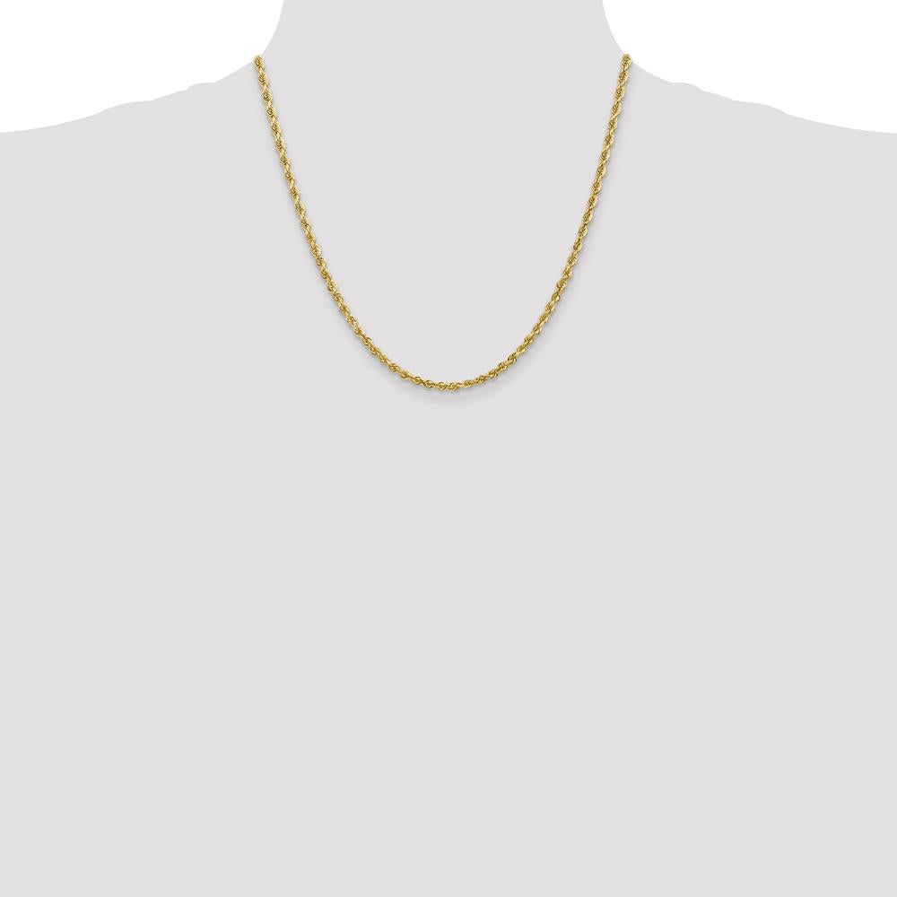 10K Yellow Gold 20" Diamond-Cut Quadruple Rope Chain - 3.35mm Width