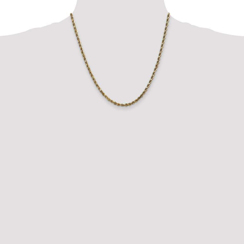10K Yellow Gold 20" Diamond-cut Rope Chain - 3.5mm Width