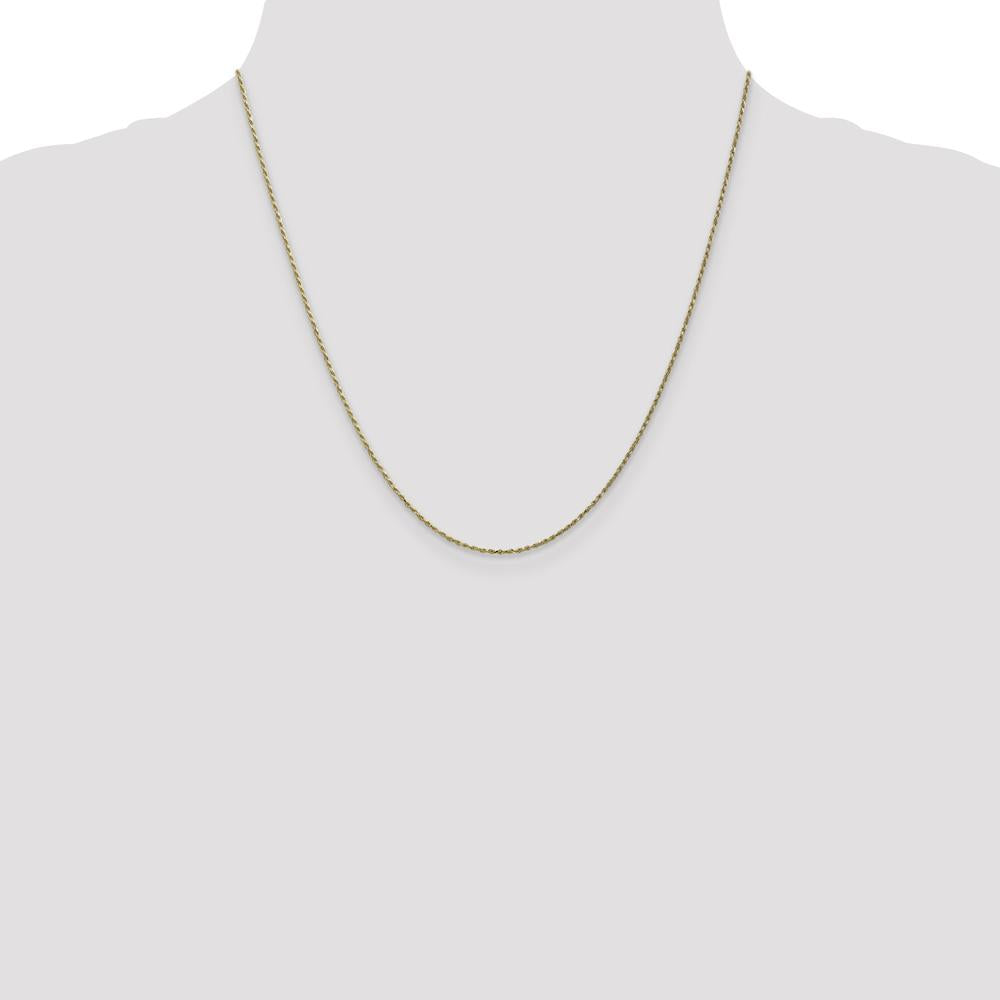 10K Yellow Gold 20" Diamond-Cut Rope Chain Necklace - 1.15mm Width