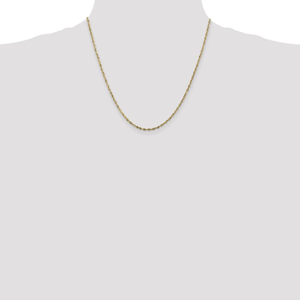 10K Yellow Gold 20" Diamond-Cut Rope Chain Necklace - 1.8mm Width