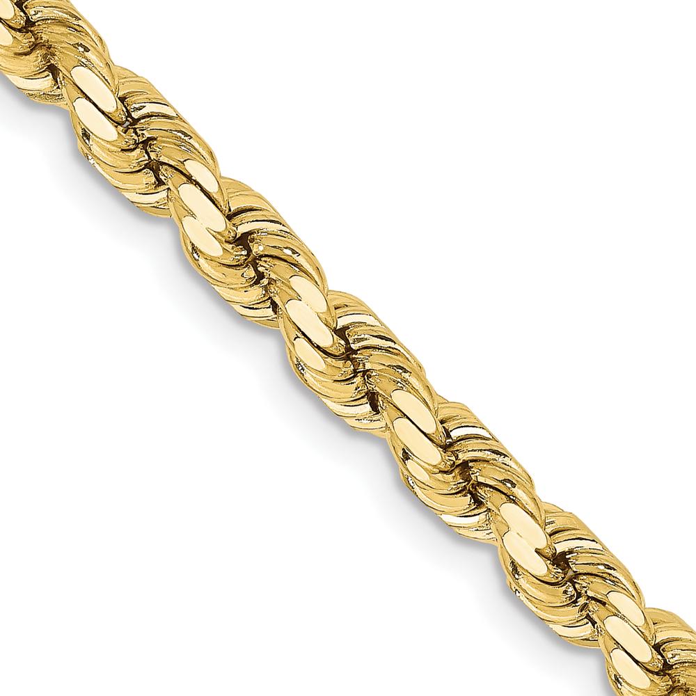 10K Yellow Gold 20" Diamond-cut Rope Necklace - 4.25mm Width