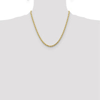 10K Yellow Gold 20" Diamond-cut Rope Necklace - 4.25mm Width