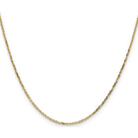 10K Yellow Gold 20" Diamond-Cut Round Open Link Cable Chain