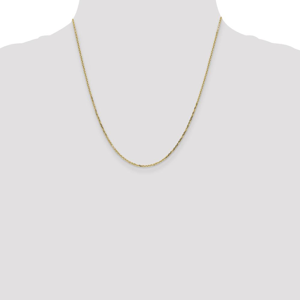 10K Yellow Gold 20" Diamond-Cut Round Open Link Cable Chain