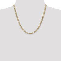 10K Yellow Gold 20" Figaro Chain - 5.35mm Wide