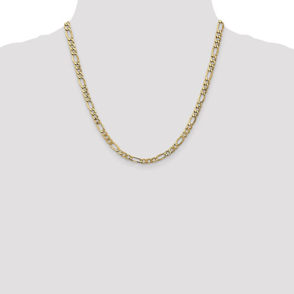 10K Yellow Gold 20" Figaro Chain - 5.35mm Wide