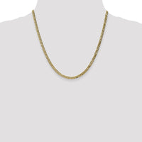 10K Yellow Gold 20" Flat Beveled Curb Chain Necklace - 3.9mm Width