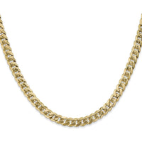 10K Yellow Gold 20" Flat Beveled Curb Chain Necklace - 5.75mm Width
