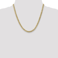 10K Yellow Gold 20" Flat Beveled Curb Chain Necklace - 5.75mm Width