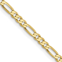 10K Yellow Gold 20" Flat Figaro Chain - 2.75mm Width