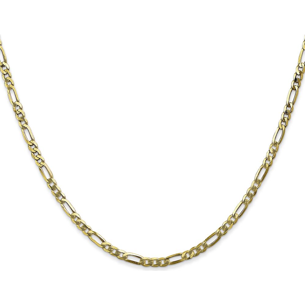10K Yellow Gold 20" Flat Figaro Chain - 2.75mm Width