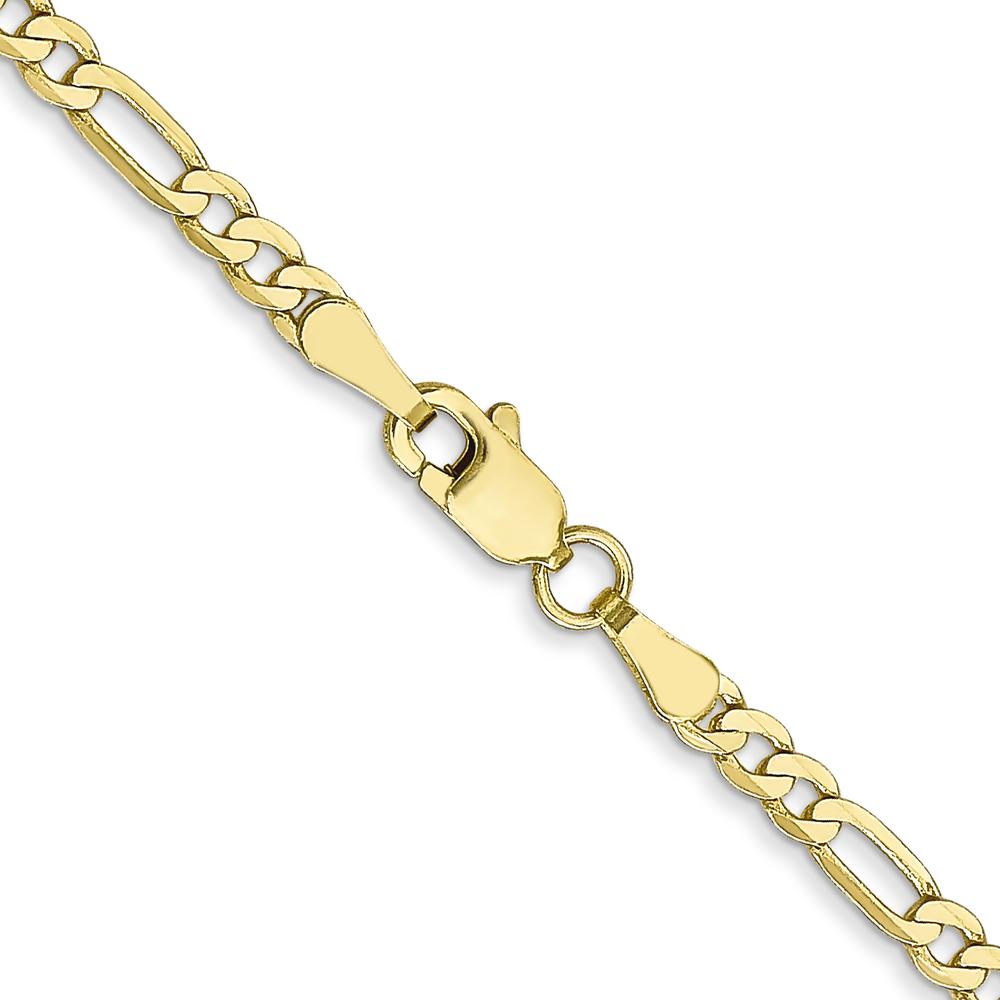 10K Yellow Gold 20" Flat Figaro Chain - 2.75mm Width