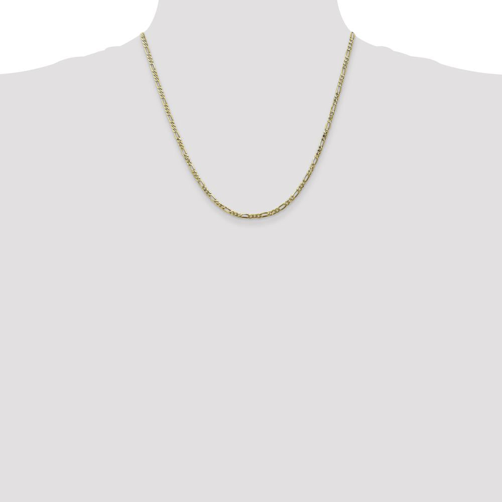 10K Yellow Gold 20" Flat Figaro Chain - 2.75mm Width