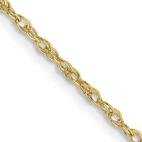 10K Yellow Gold 20" Heavy-Baby Rope Chain Necklace - Polished Finish with Lobster Clasp