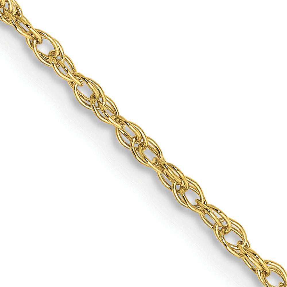 10K Yellow Gold 20" Heavy-Baby Rope Chain Necklace - Polished Finish with Lobster Clasp