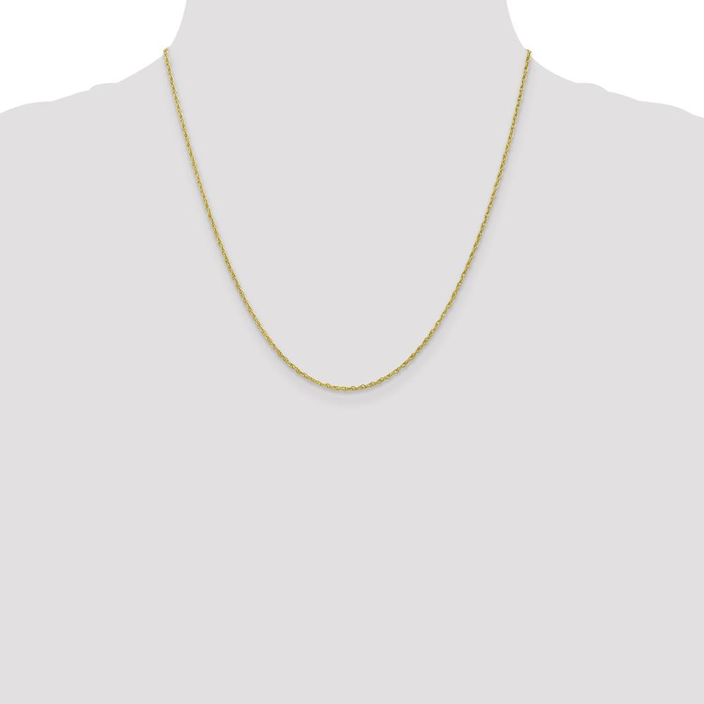 10K Yellow Gold 20" Heavy-Baby Rope Chain Necklace - Polished Finish with Lobster Clasp