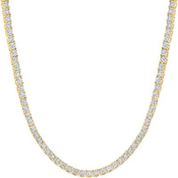 10K Yellow Gold 20-Inch Tennis Necklace with Channel-Set Round Diamonds - 2.87 Carat Total Diamond Weight