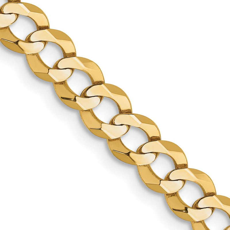 10K Yellow Gold 20" Lightweight Flat Cuban Chain - 4.7mm Width