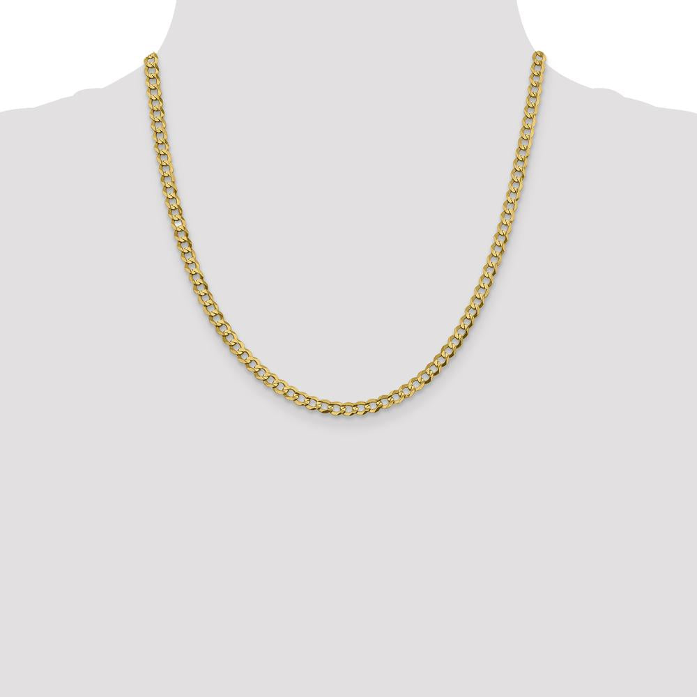10K Yellow Gold 20" Lightweight Flat Cuban Chain - 4.7mm Width