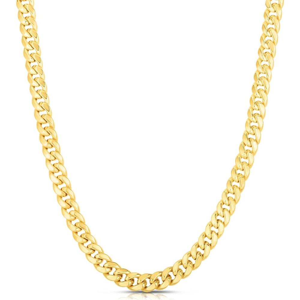 10K Yellow Gold 20" Miami Cuban Chain - 6.1mm Semi-Solid Polished Finish with Box Lock Clasp by Orozza Fine Jewelry