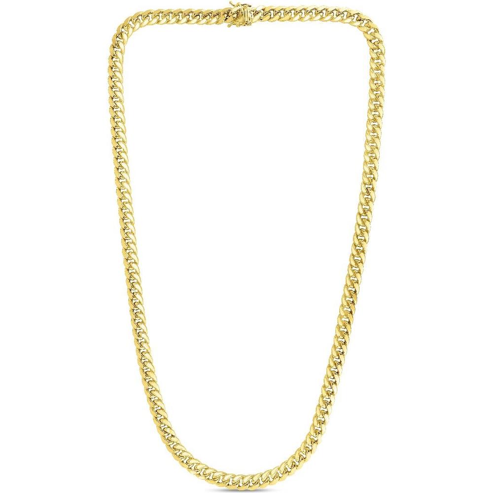 10K Yellow Gold 20" Miami Cuban Chain - 6.1mm Semi-Solid Polished Finish with Box Lock Clasp by Orozza Fine Jewelry