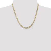 10K Yellow Gold 20" Polished Concave Open Figaro Chain - Lightweight and Elegant Design