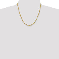 10K Yellow Gold 20" Regular Rope Chain Necklace - 3.65mm Width, Polished Finish