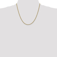10K Yellow Gold 20" Rope Chain Necklace - 2.5mm Width