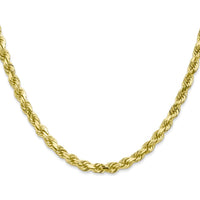 10K Yellow Gold 20" Rope Chain Necklace with Diamond-Cut Texture - 4.5mm Width