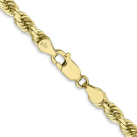10K Yellow Gold 20" Rope Chain Necklace with Diamond-Cut Texture - 4.5mm Width