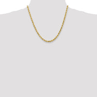 10K Yellow Gold 20" Rope Chain Necklace with Diamond-Cut Texture - 4.5mm Width
