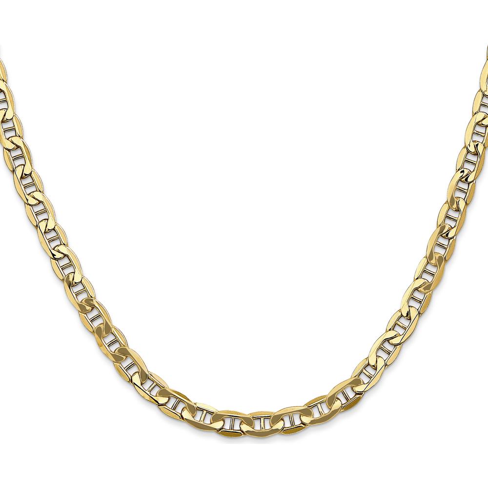 10K Yellow Gold 20" Semi-Solid Anchor Chain - 4.75mm Width