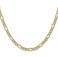 10K Yellow Gold 20" Semi-Solid Figaro Chain - 4.2mm Width