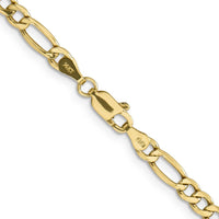 10K Yellow Gold 20" Semi-Solid Figaro Chain - 4.2mm Width