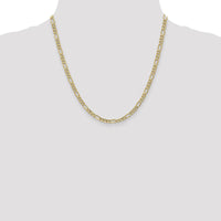 10K Yellow Gold 20" Semi-Solid Figaro Chain - 4.2mm Width