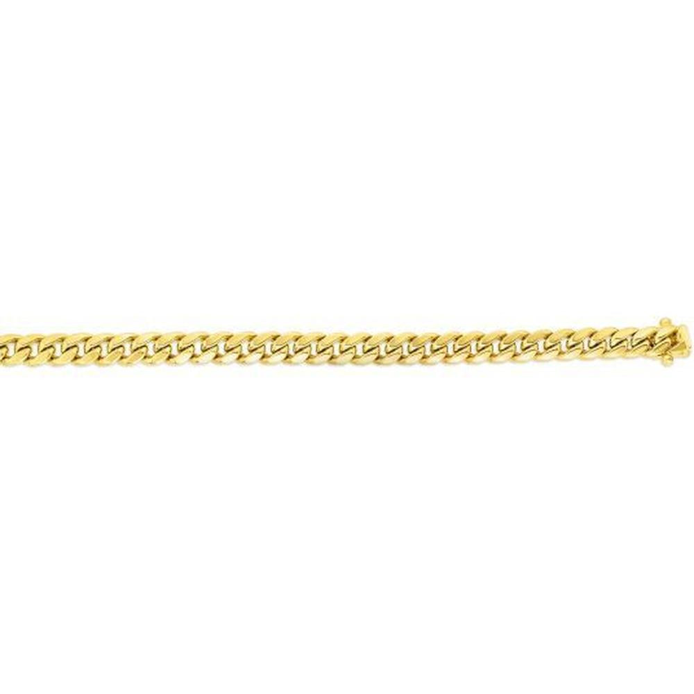 10K Yellow Gold 20" Semi-Solid Miami Cuban Link Chain with Box Lock - 6.6mm Width by Orozza Fine Jewelry