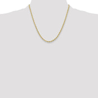 10K Yellow Gold 20" Semi-Solid Rope Chain Necklace - 3.5mm Width