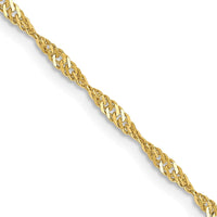 10K Yellow Gold 20" Singapore Chain - 1.7mm Width, Polished Finish