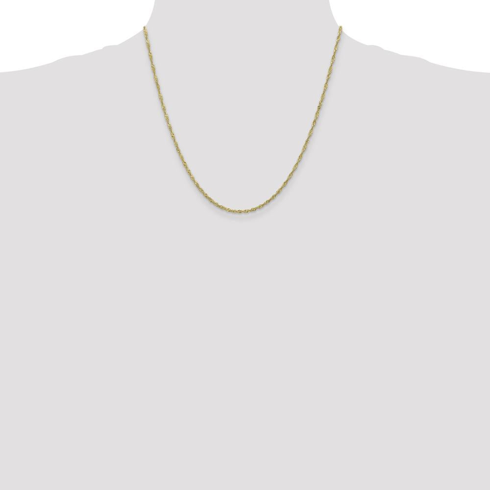 10K Yellow Gold 20" Singapore Chain - 1.7mm Width, Polished Finish